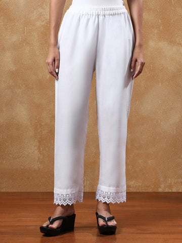 Women Lace Detailed Regular Palazzo